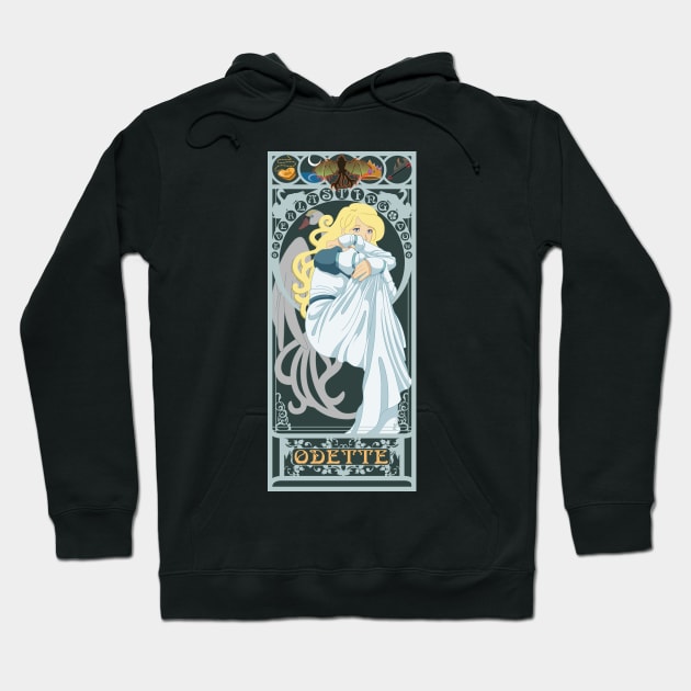 Odette - art nouveau - Swan Princess Hoodie by captainlaserbeam